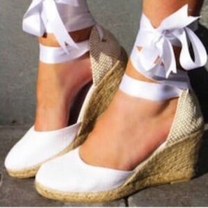 IBIZENCAS Silk Lace Up Espadrilles
